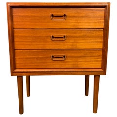 Vintage Danish Mid-Century Modern Teak Nightstand Entry Chest by Munch Slagelse