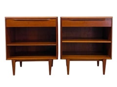 Vintage Danish Mid-Century Modern Teak Nightstands or Bedside Tables with Drawer