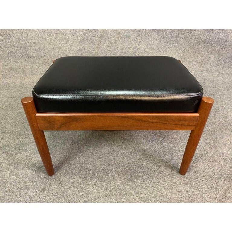 Vintage Danish MidCentury Modern Teak Ottoman at 1stDibs