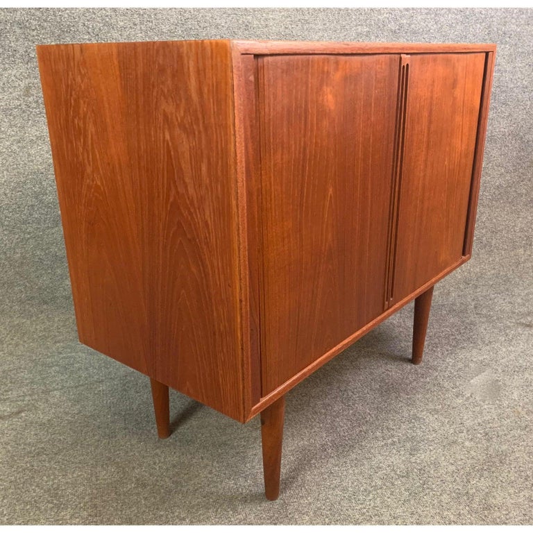 Vintage Danish Mid-Century Modern Teak Record Cabinet by ...