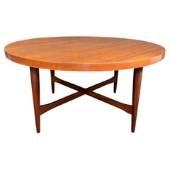 Vintage Danish Mid Century Modern Teak Round Coffee Table