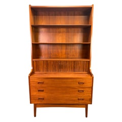 Vintage Danish Mid-Century Modern Teak Secretary Bookcase by Johannes Sorth #2