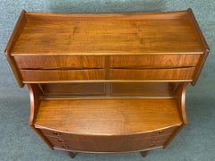 Vintage Danish Mid-Century Modern Teak Secretary Desk Attributed to Arne Vodder