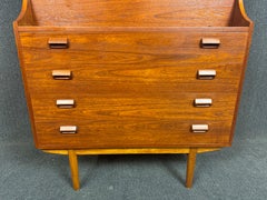 Vintage Danish Mid Century Modern Teak Secretary Desk by Borge Mogensen
