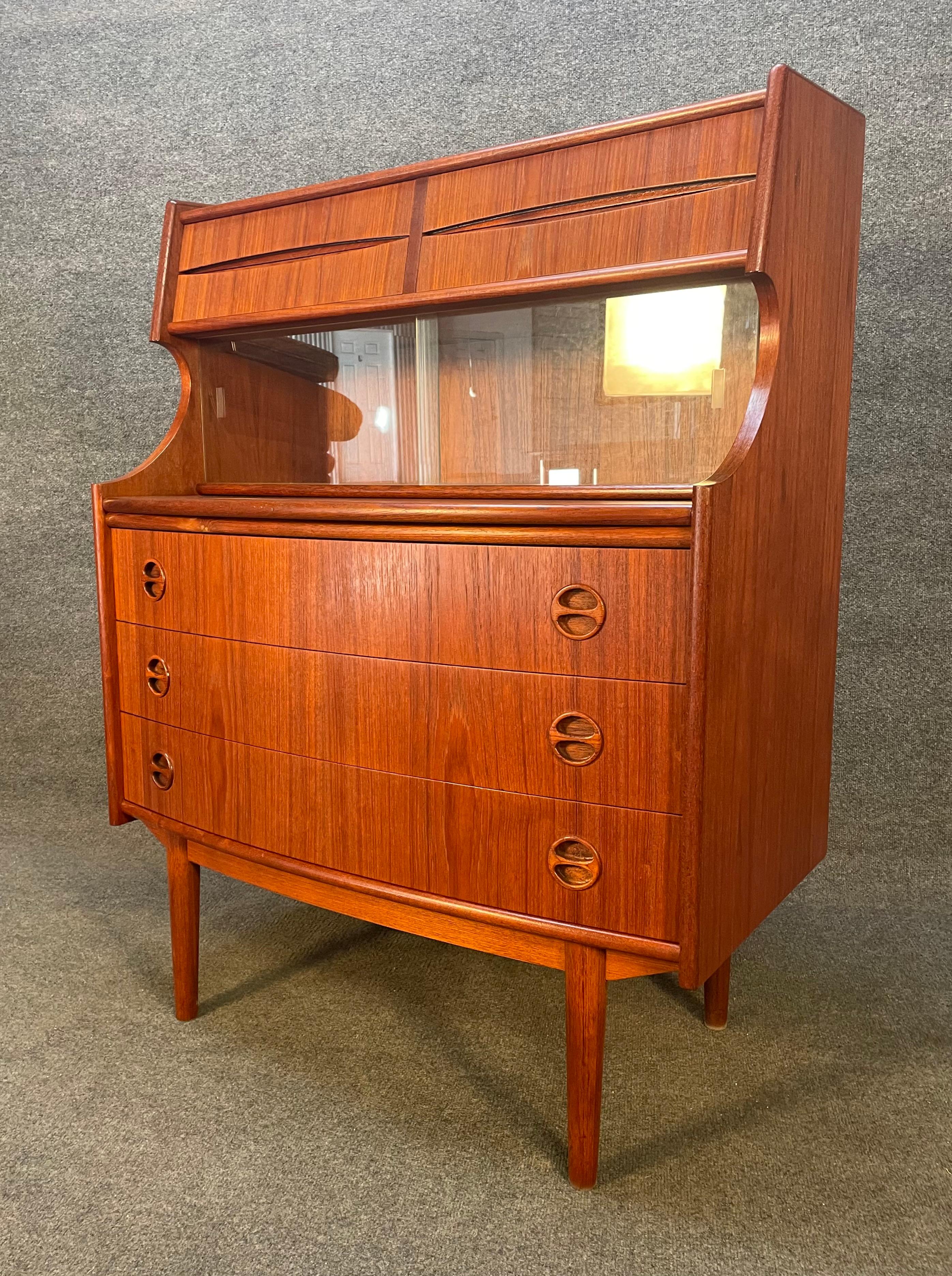 Woodwork Vintage Danish Mid-Century Modern Teak Secretary Desk by Falsig Mobler