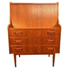 Vintage Danish Mid-Century Modern Teak Secretary Desk by Gunaar Tibergaard