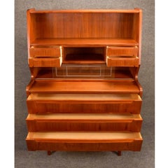 Vintage Danish Mid Century Modern Teak Secretary Desk (bureau secrétaire en teck)