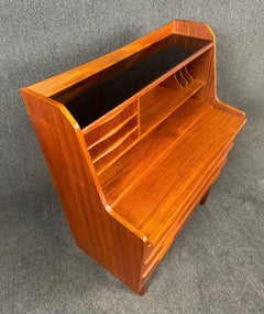 Vintage Danish Mid-Century Modern Teak Secretary Desk