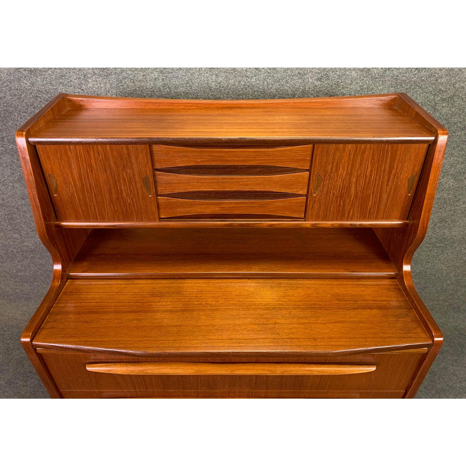 Woodwork Vintage Danish Mid-Century Modern Teak Secretary Desk For Sale
