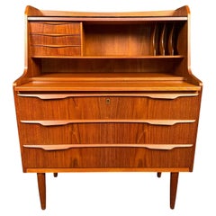 Vintage Danish Mid-Century Modern Teak Secretary Desk