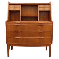 Vintage Danish Mid Century Modern Teak Secretary Desk