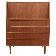 Vintage Danish Mid Century Modern Teak Secretary Desk