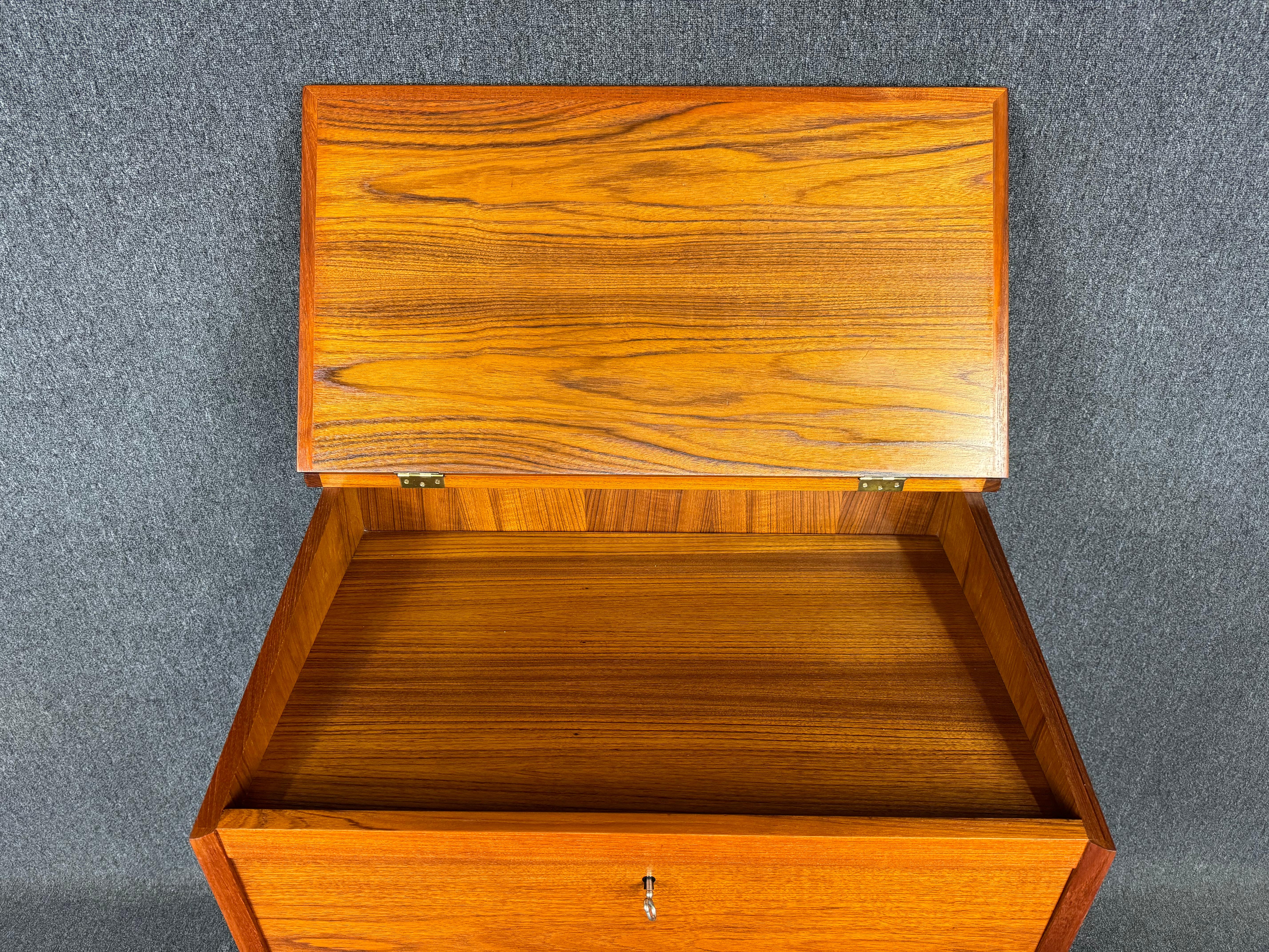 Mid-20th Century Vintage Danish Mid Century Modern Teak Secretary Desk 