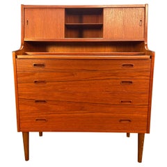 Secrétaire de bureau danois vintage en teck, moderne du milieu du siècle dernier