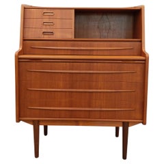 Vintage Danish Mid Century Modern Teak Secretary Desk / Vanity