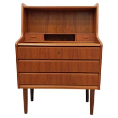 Vintage Danish Mid Century Modern Teak Secretary Desk / Vanity