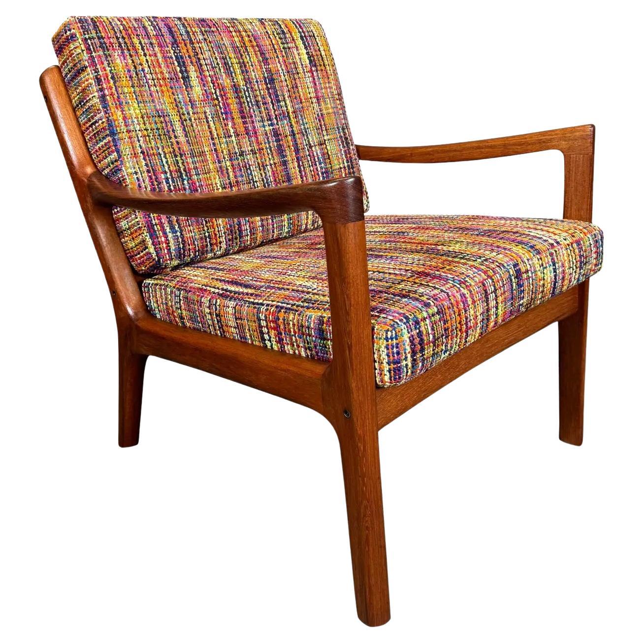 Vintage Danish Mid Century Modern Teak "Senator" Lounge Chair by Ole Wanscher
