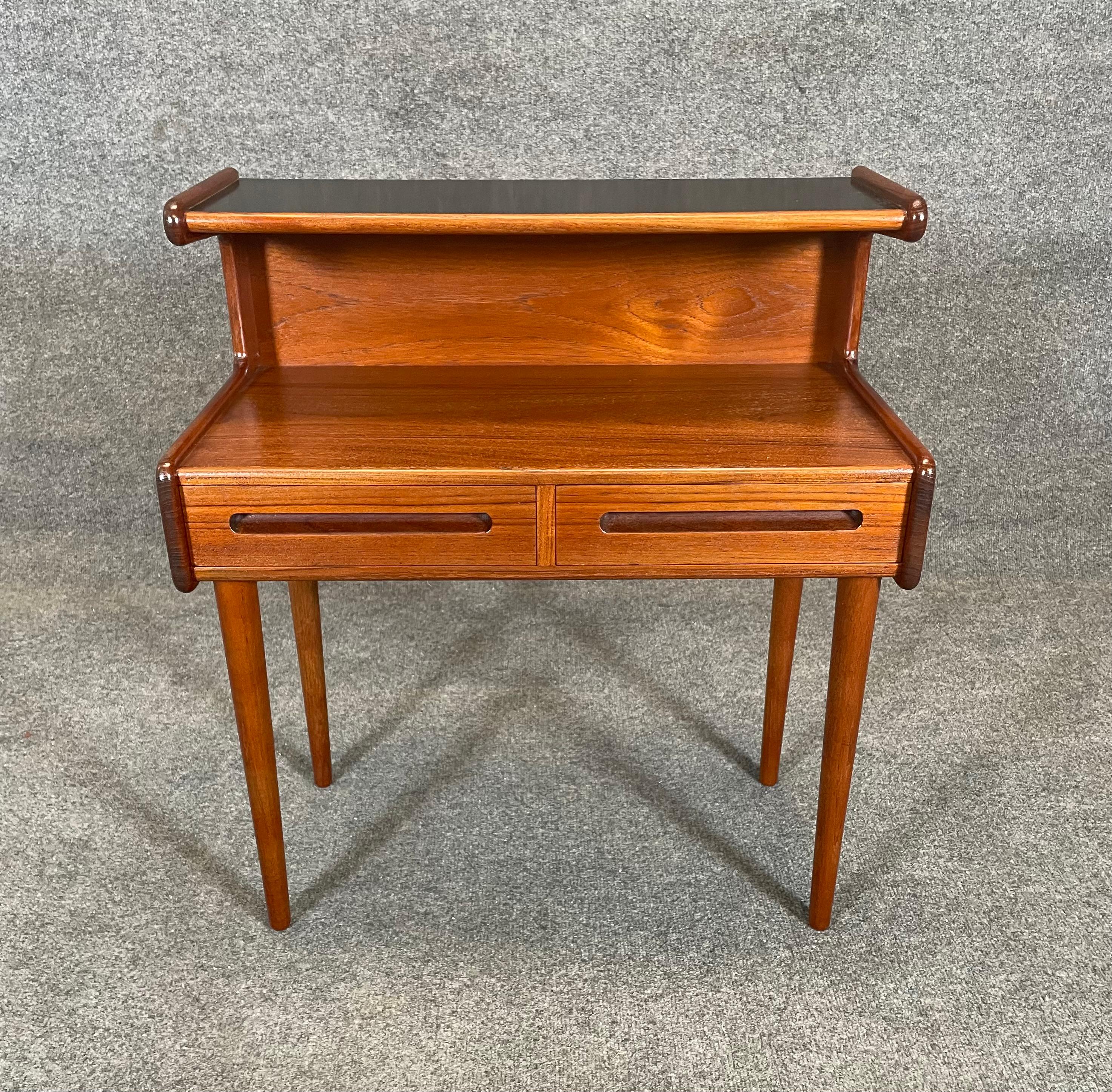 Mid-20th Century Vintage Danish Mid Century Modern Teak Side Table - Entry Chest For Sale