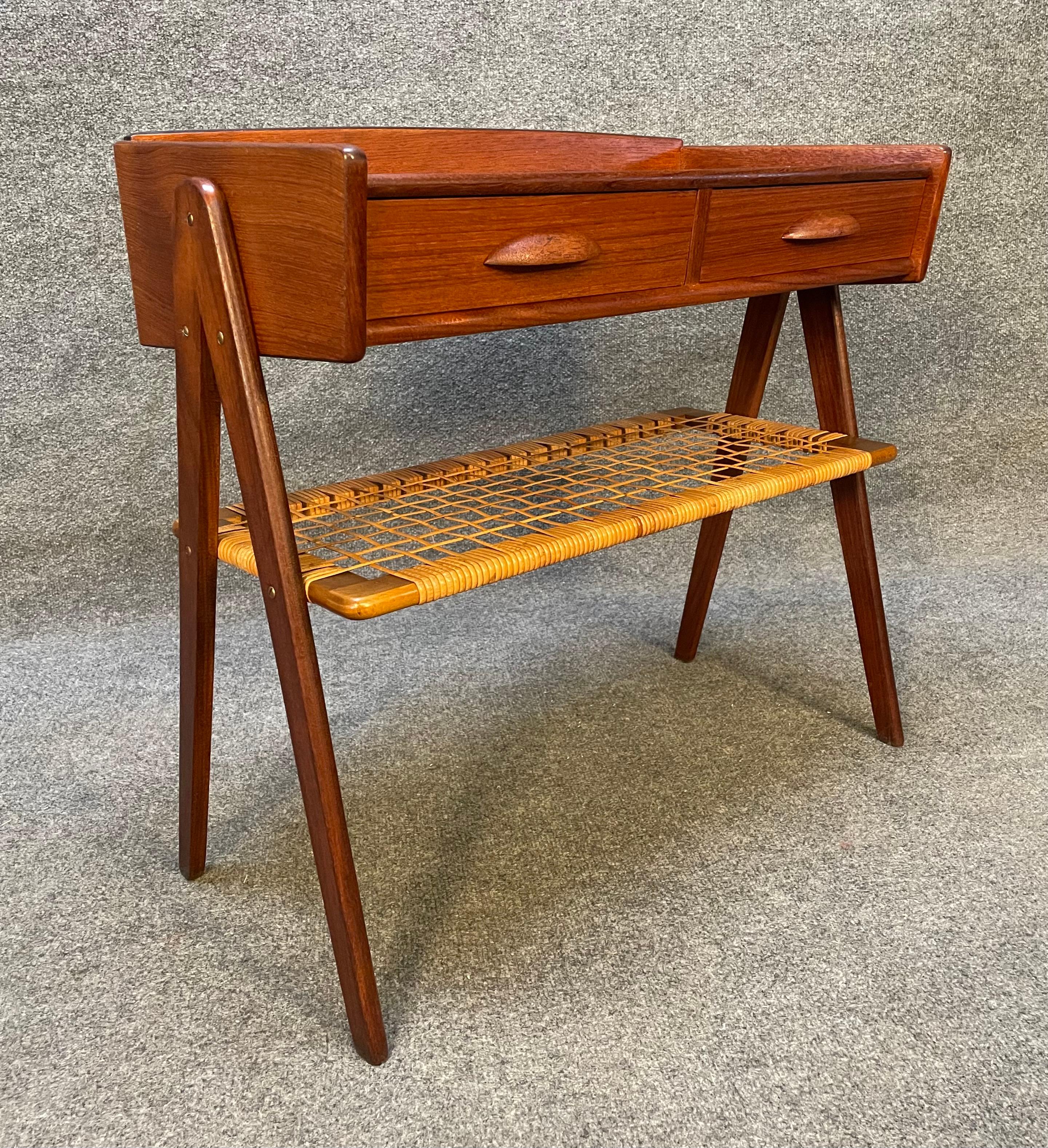 Mid-20th Century Vintage Danish Mid-Century Modern Teak Side Table Nightstand by Soren Rasmussen