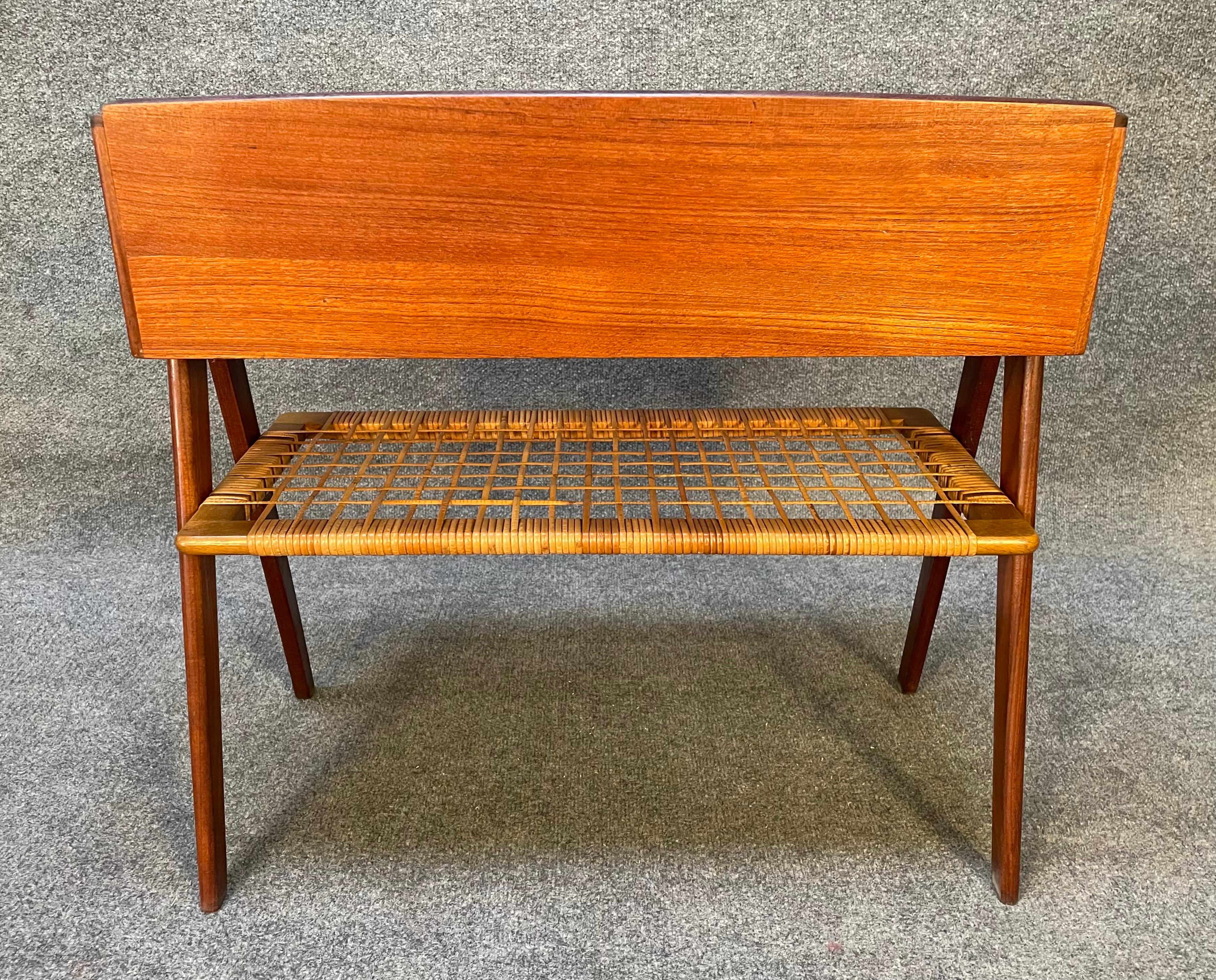 Vintage Danish Mid-Century Modern Teak Side Table Nightstand by Soren Rasmussen 1