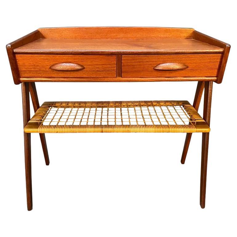 Vintage Danish Mid-Century Modern Teak Side Table Nightstand by Soren Rasmussen