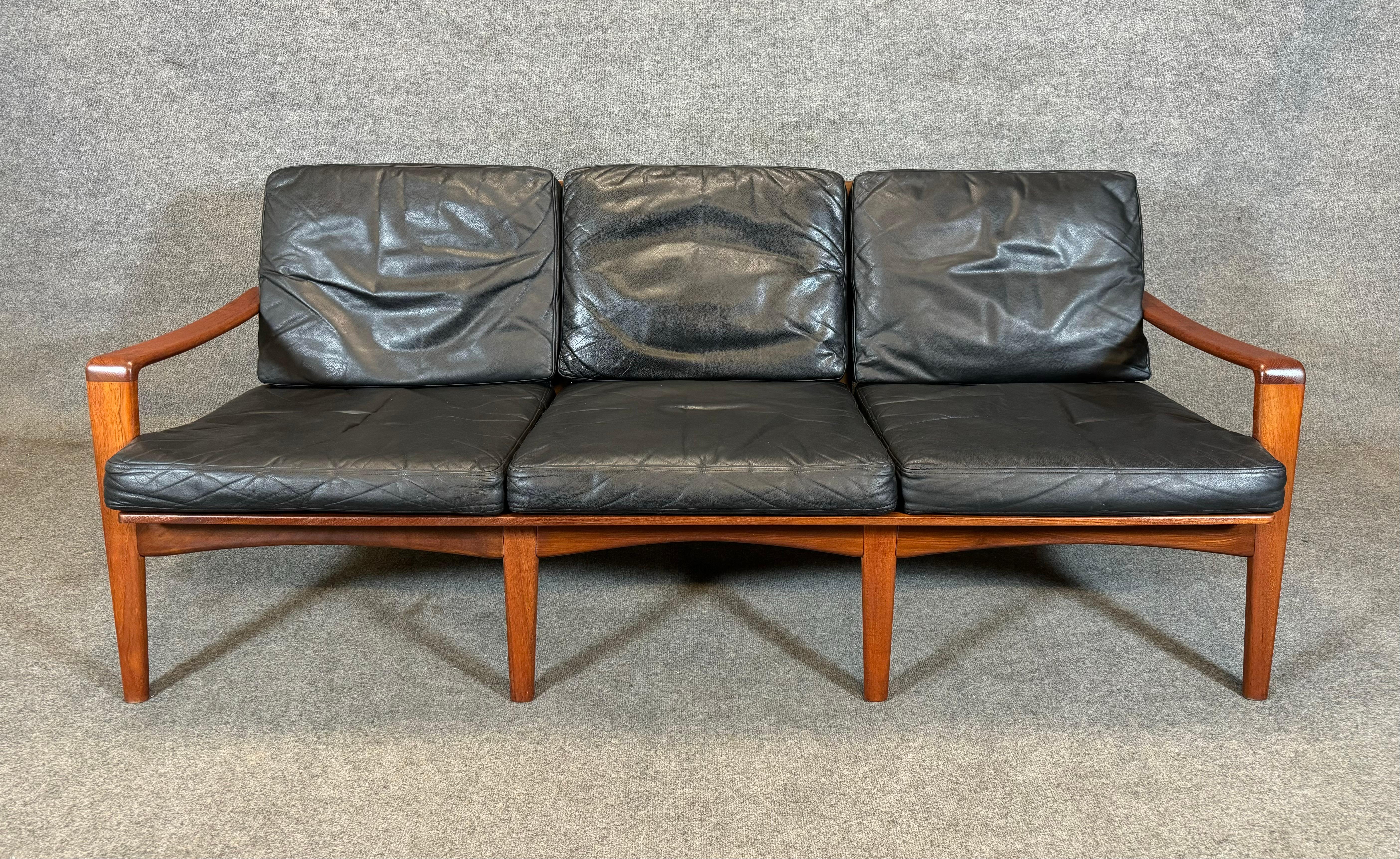Scandinavian Modern Vintage Danish Mid Century Modern Teak Sofa by Arne Wahl Iversen For Sale