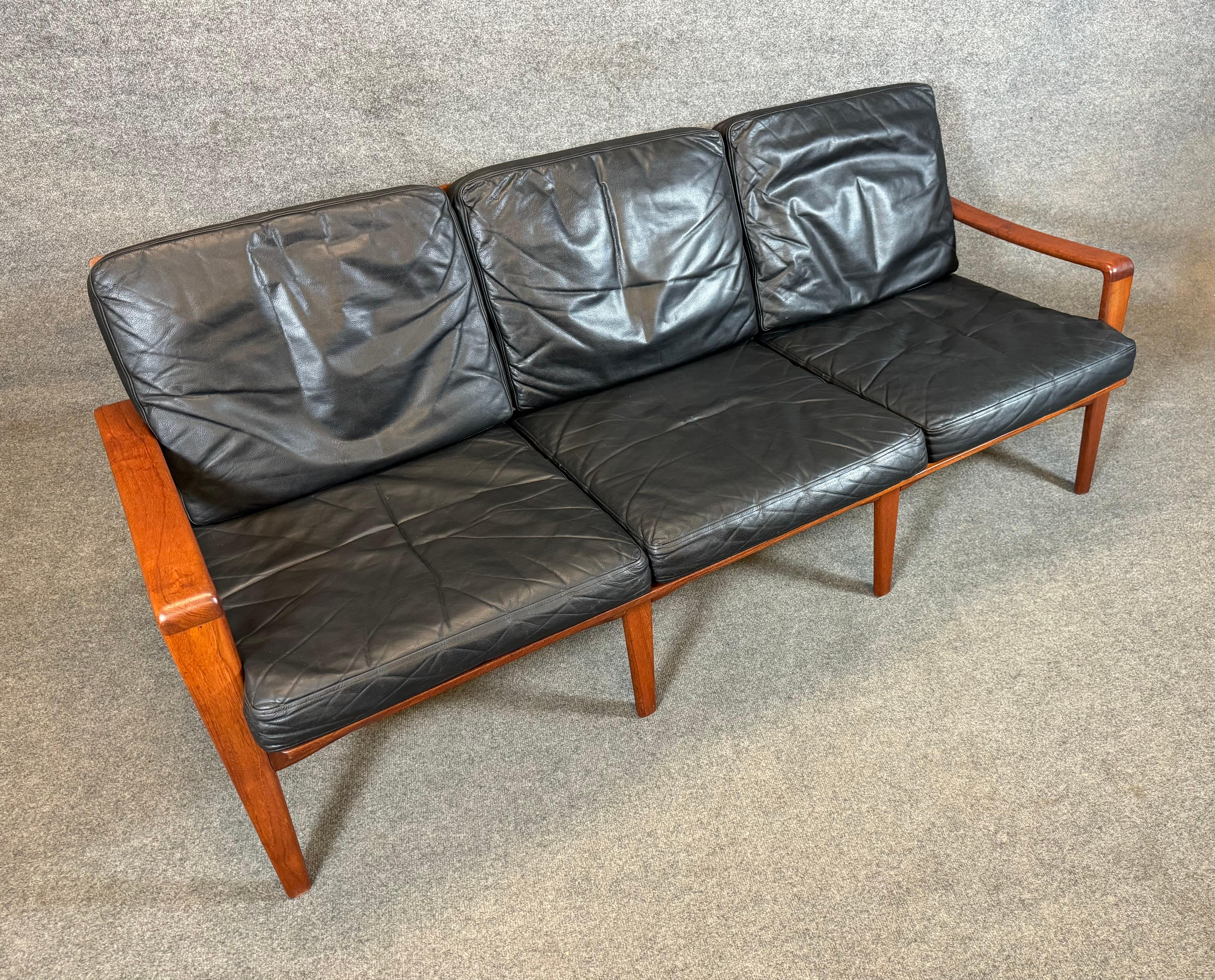 Woodwork Vintage Danish Mid Century Modern Teak Sofa by Arne Wahl Iversen For Sale