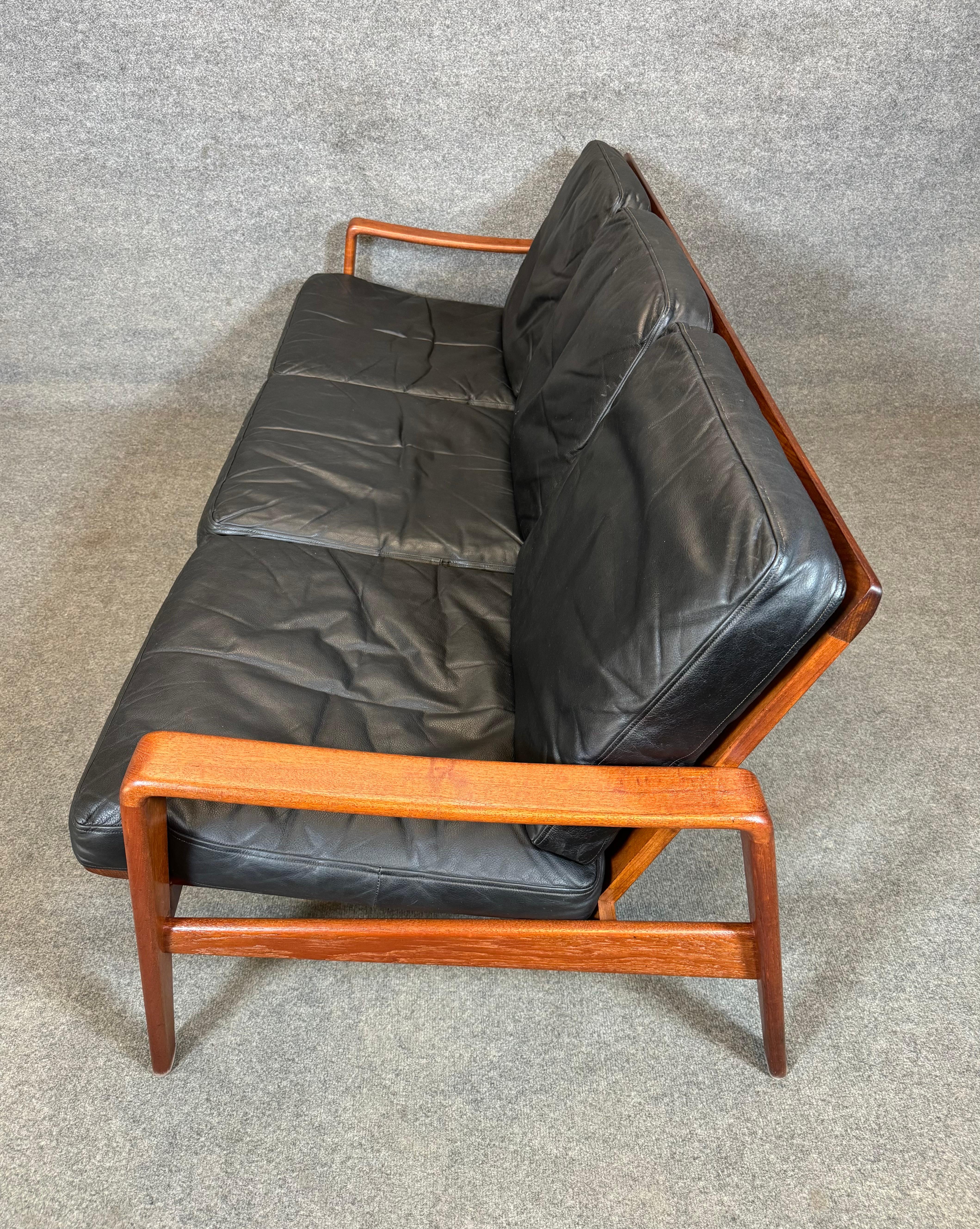 Vintage Danish Mid Century Modern Teak Sofa by Arne Wahl Iversen For Sale 1