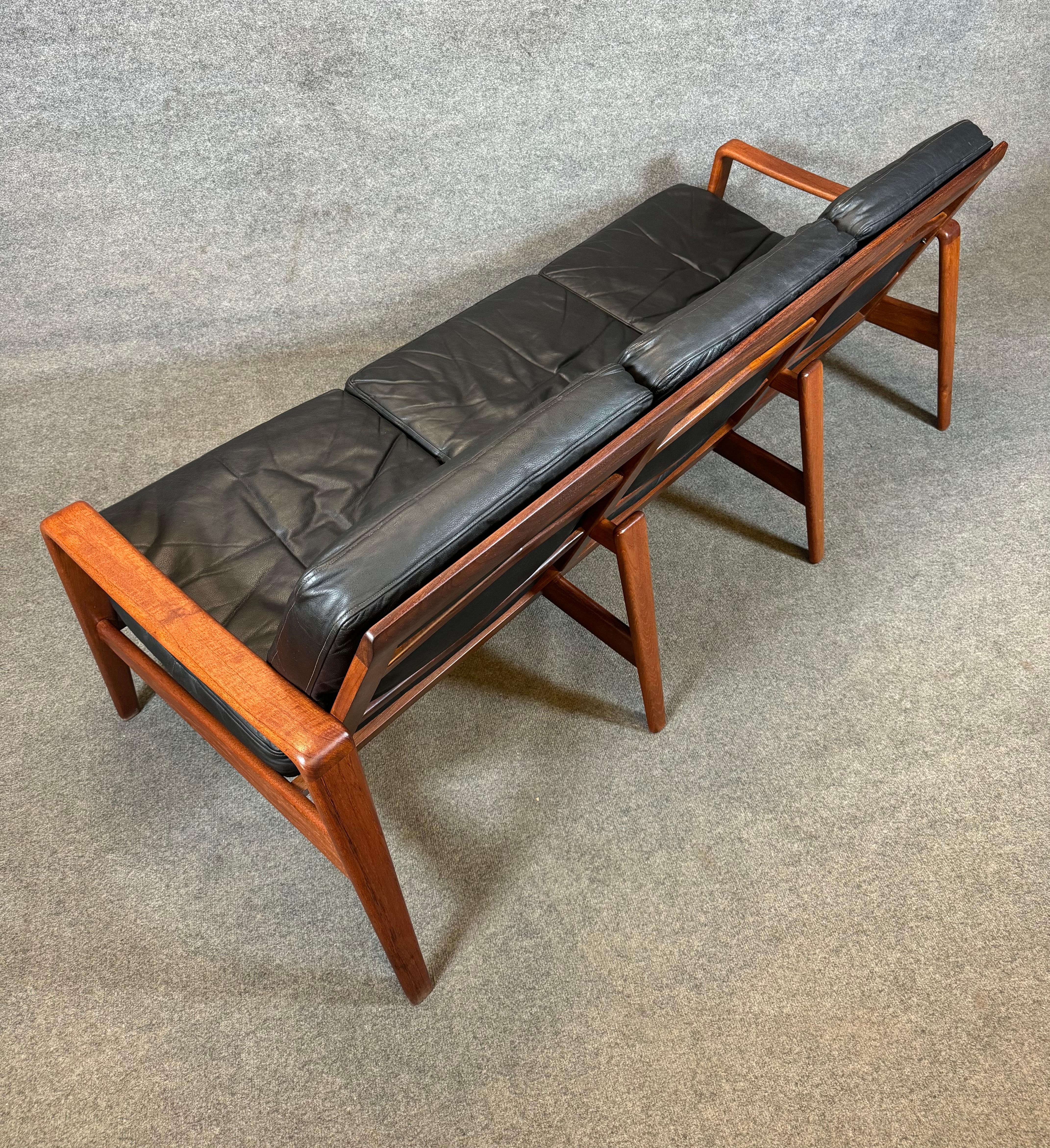 Vintage Danish Mid Century Modern Teak Sofa by Arne Wahl Iversen For Sale 2