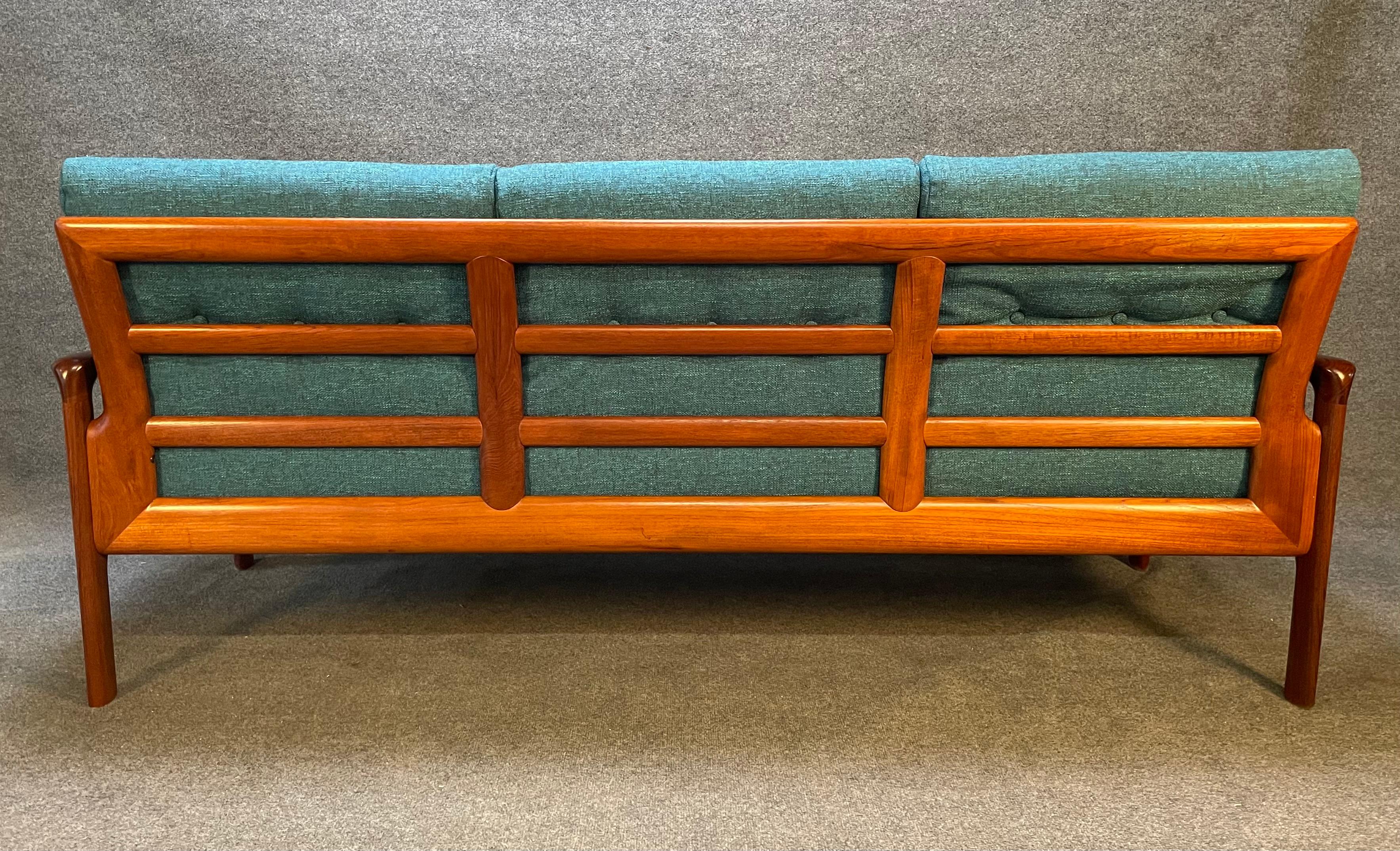 Scandinavian Modern Vintage Danish Mid Century Modern Teak Sofa by Komfort