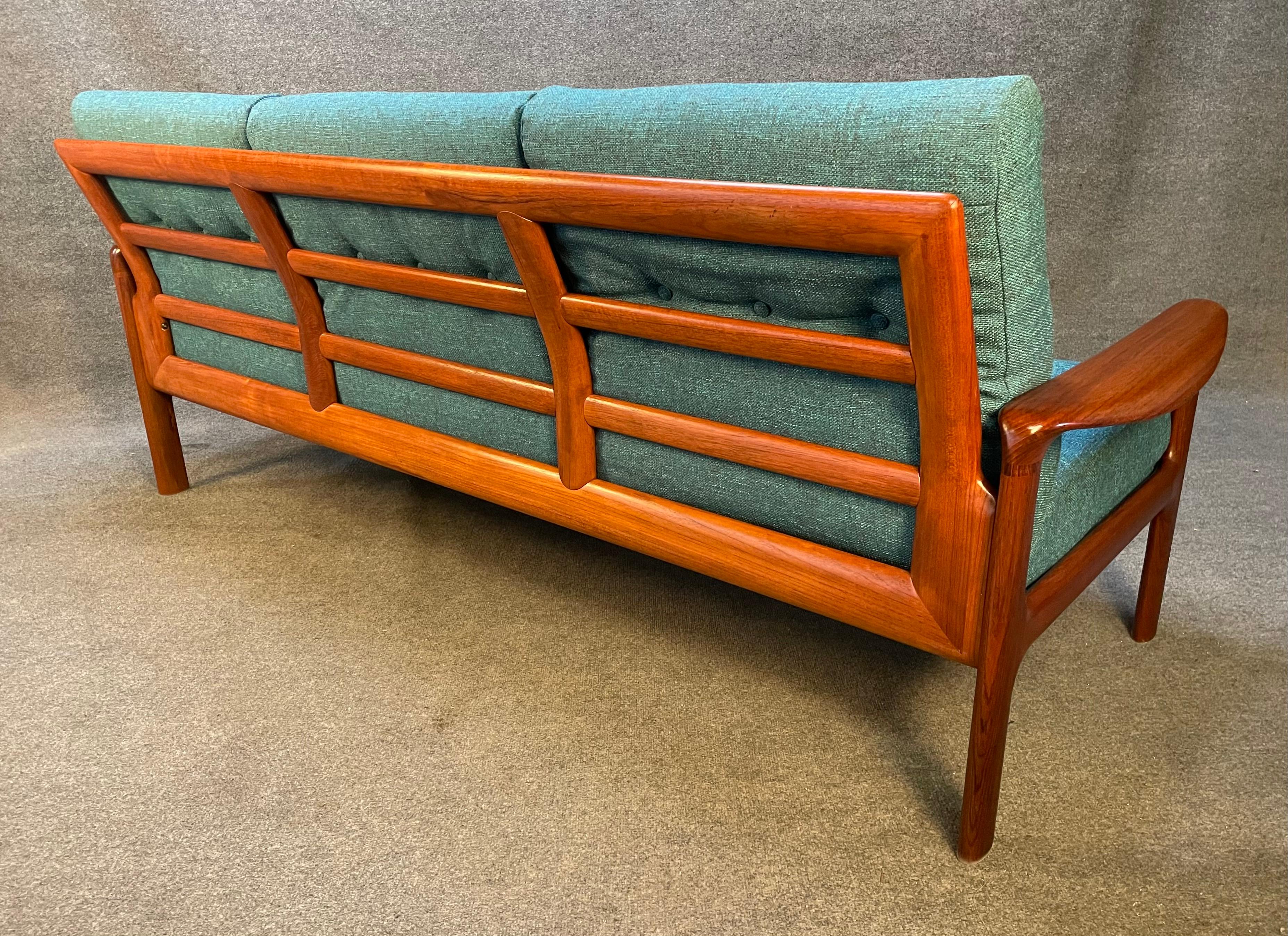 Woodwork Vintage Danish Mid Century Modern Teak Sofa by Komfort