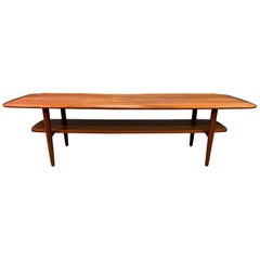 Vintage Danish Mid-Century Modern Teak "Surfboard" Coffee Table