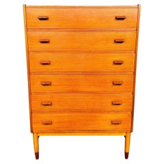 Used Danish Mid Century Modern Teak Tall Boy Dresser by Poul Volther