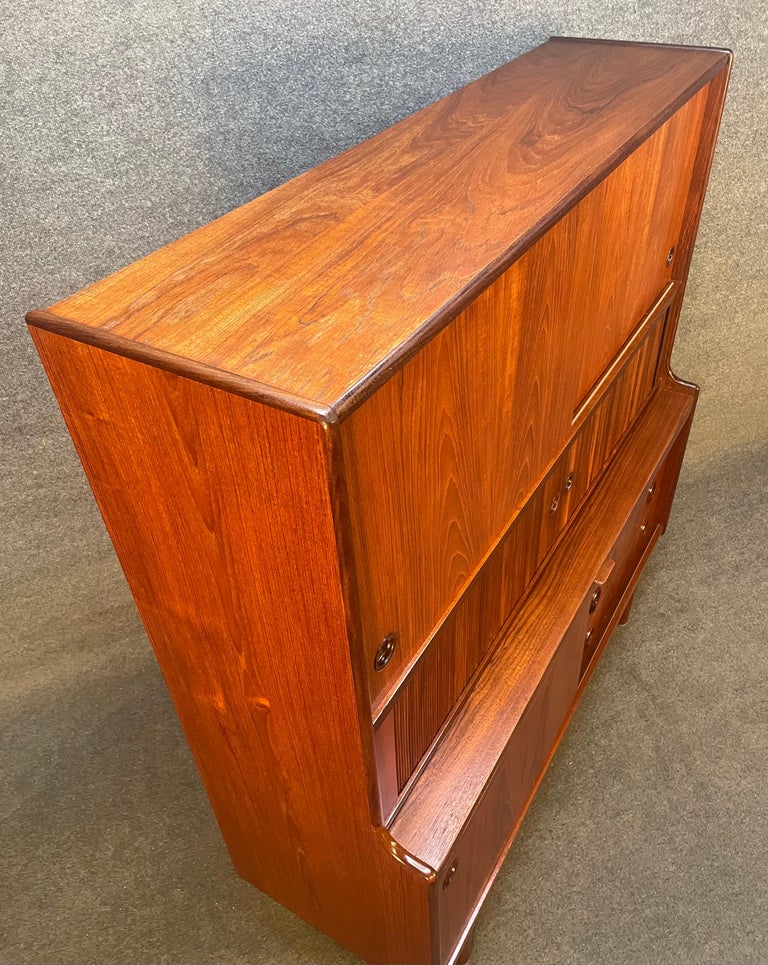 Vintage Danish MidCentury Modern Teak Tall Credenza by Johannes