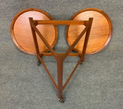 Vintage Danish Mid-Century Modern Teak Trolley, Cocktail Cart by Sika Møbler