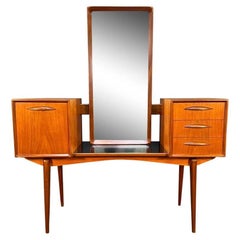 mid century makeup vanity Vintage Danish Mid Century Modern Teak Vanity and Mirror