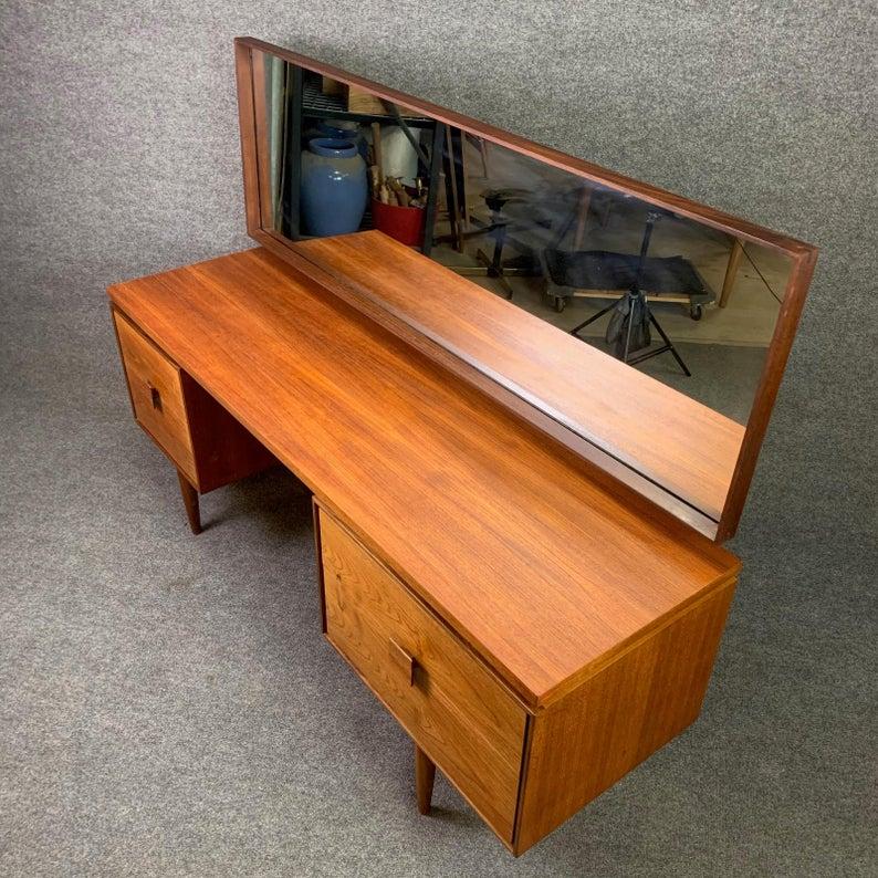 Mid-20th Century Vintage Danish Mid-Century Modern Teak Vanity Desk by Kofod Larsen for G Plan