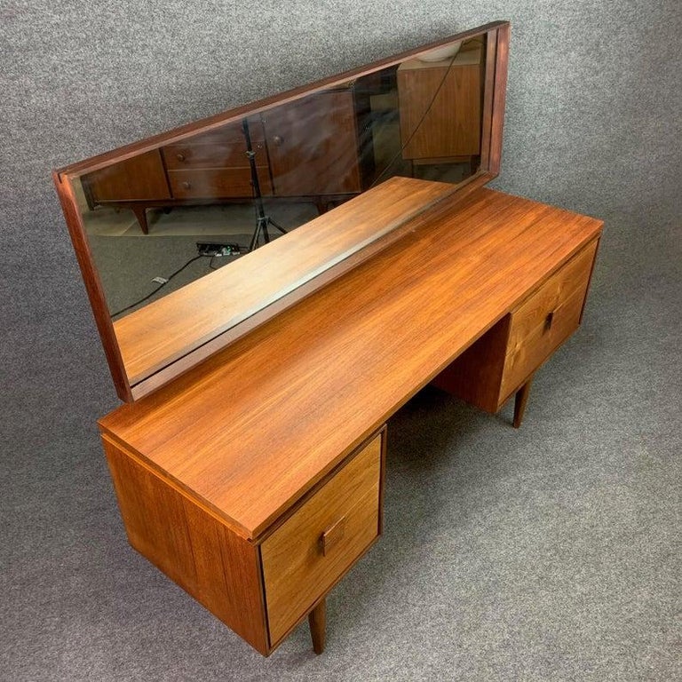 Vintage Danish MidCentury Modern Teak Vanity Desk by Kofod Larsen for