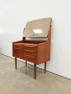 Vintage Danish Mid Century Modern Teak Vanity