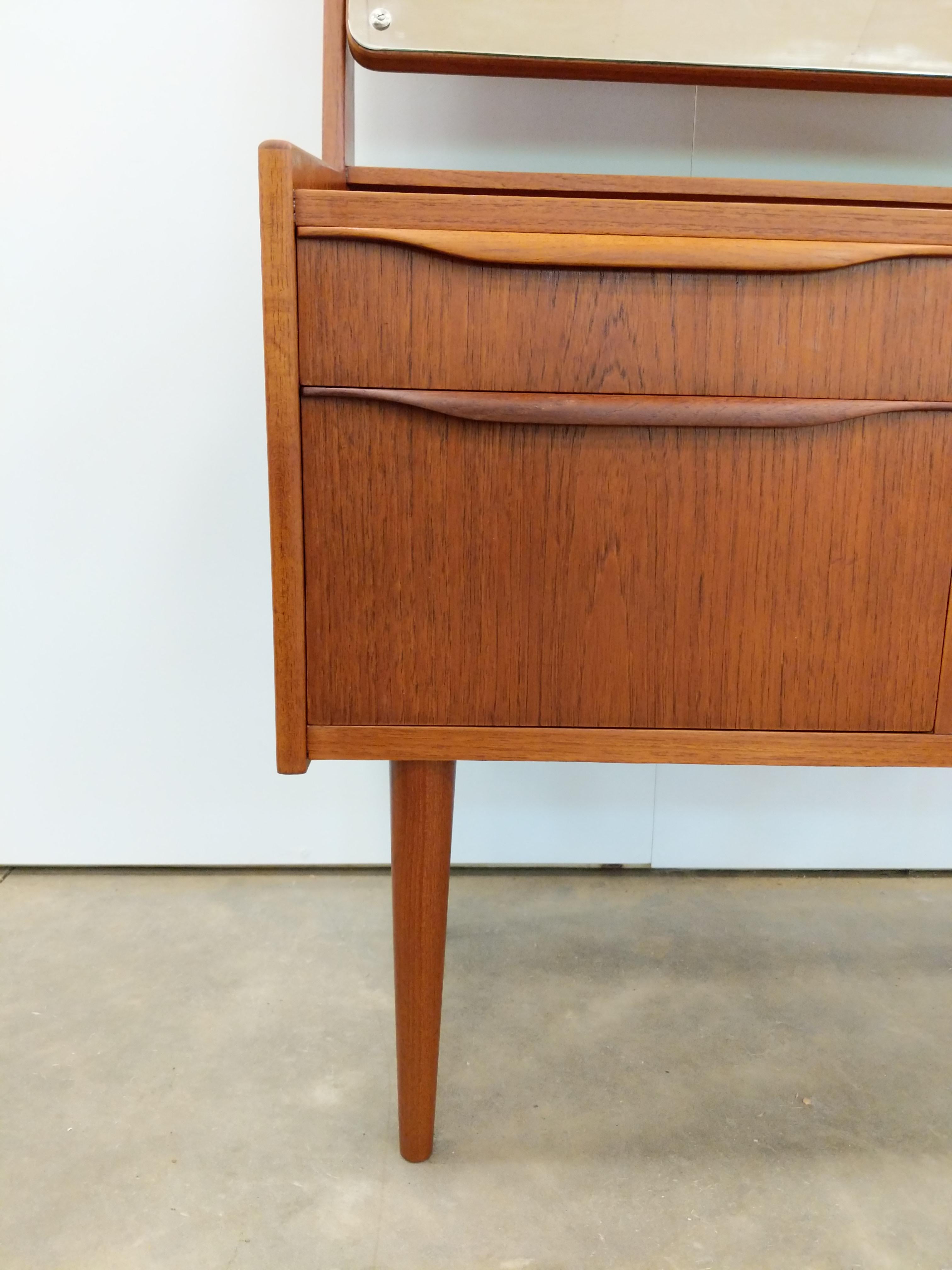 20th Century Vintage Danish Mid Century Modern Teak Vanity