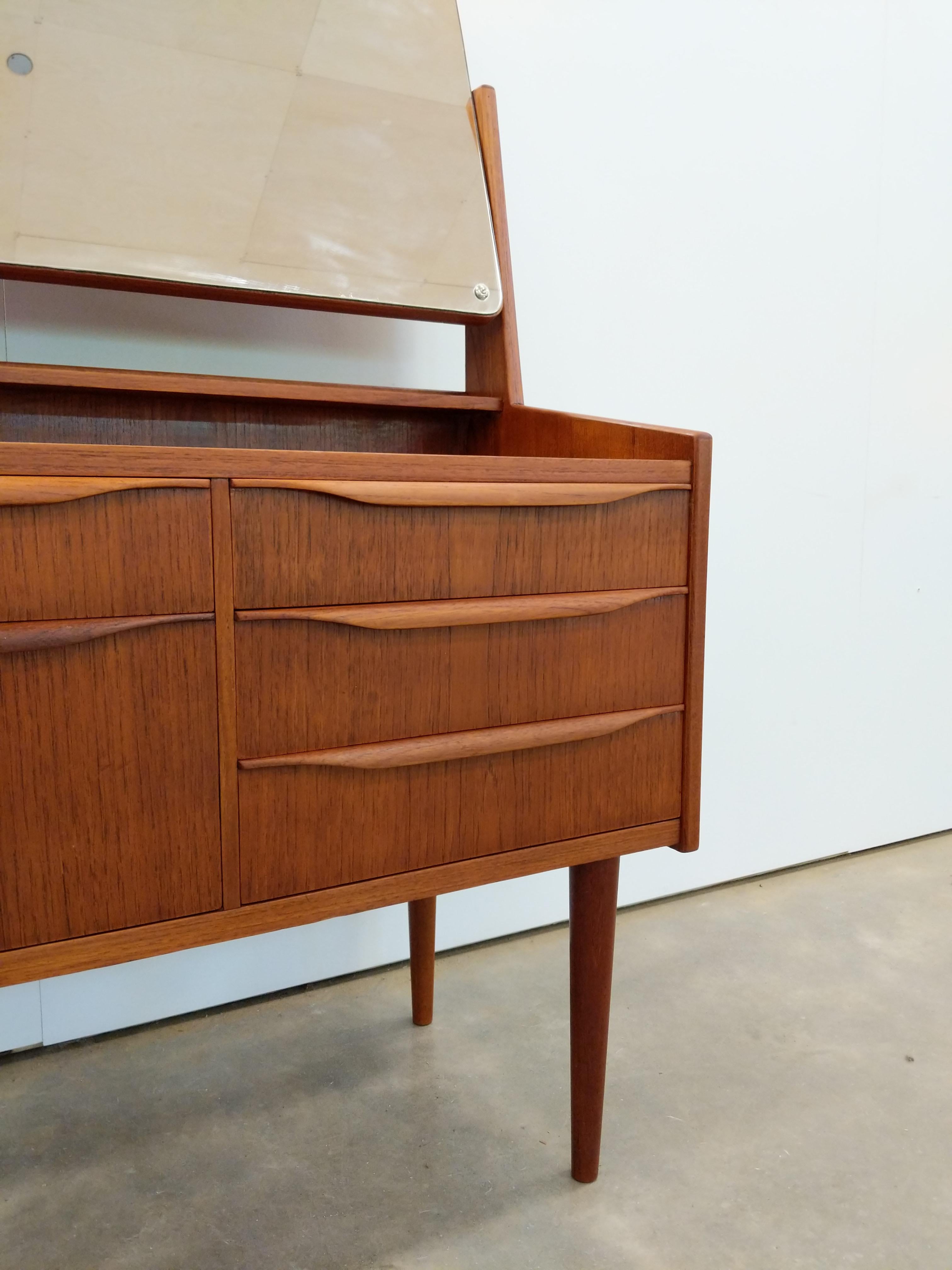 Mirror Vintage Danish Mid Century Modern Teak Vanity