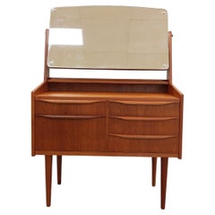 Vintage Danish Mid Century Modern Teak Vanity