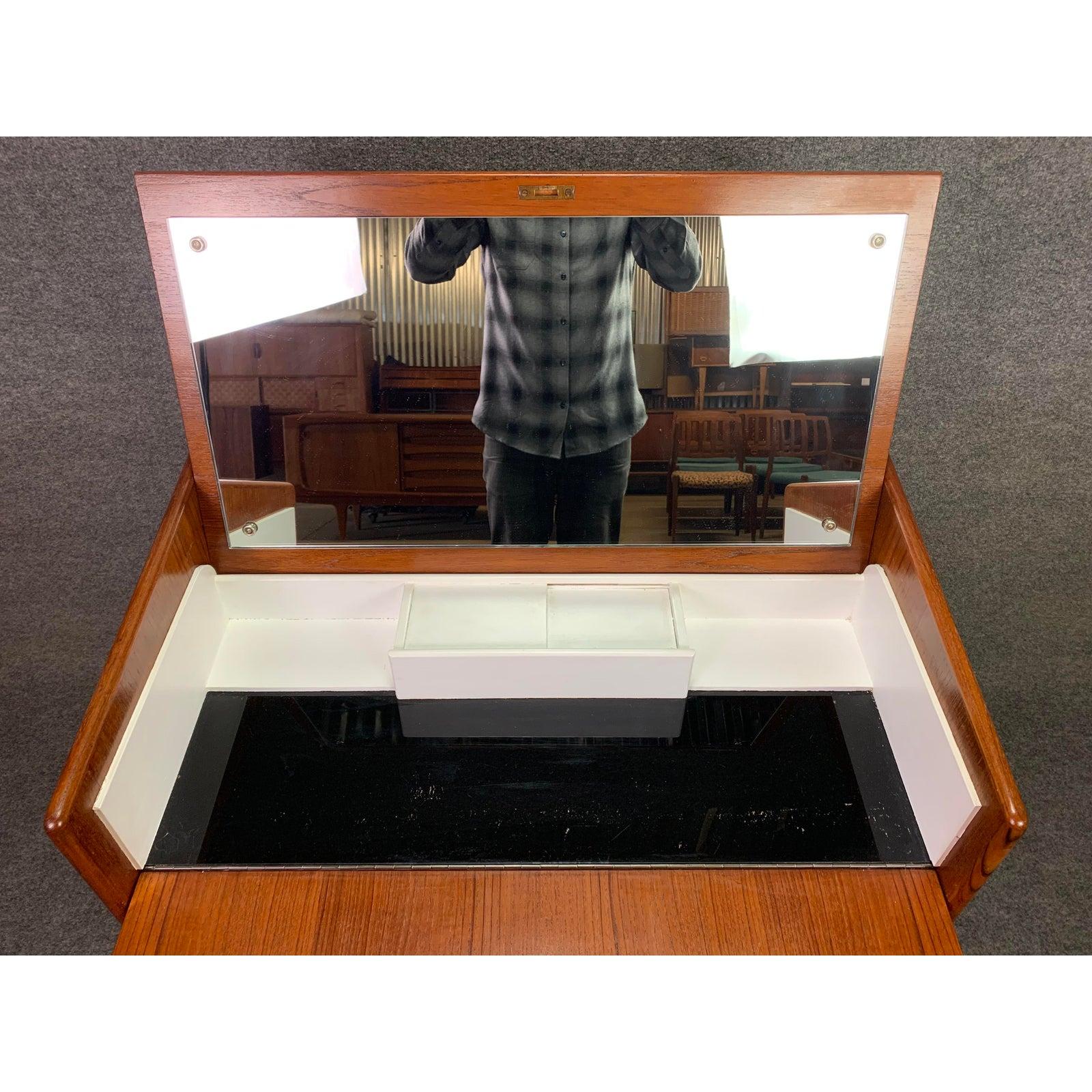 Vintage Danish Mid-Century Modern Teak Vanity, Low Boy Dresser 3