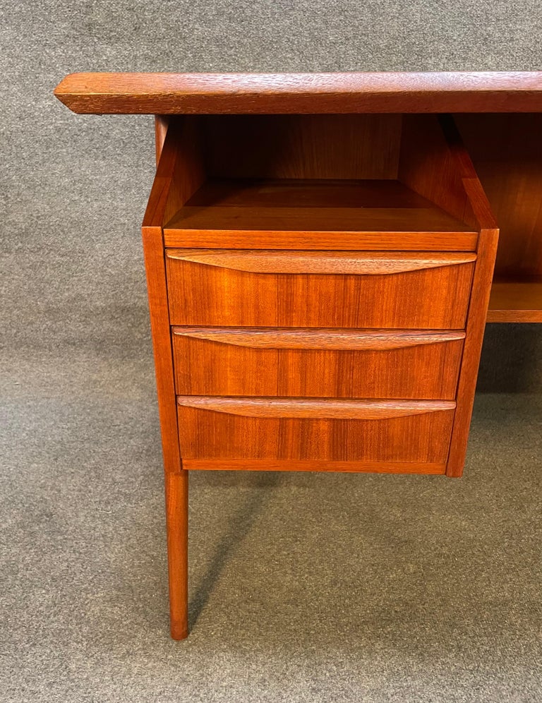 Vintage Danish Mid-Century Modern Teak Writing Desk at 1stDibs