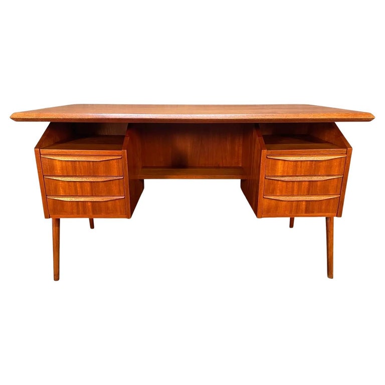 Vintage Danish Mid-Century Modern Teak Writing Desk at 1stDibs
