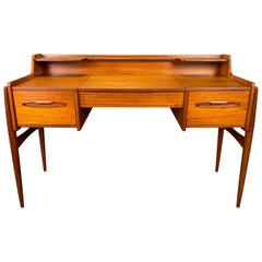 Vintage Danish Mid-Century Modern Teak Writing Desk Vanity