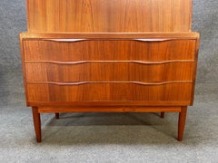 Vintage Danish Mid-Century Modern Teal Secretary Desk by Erling Torvitz