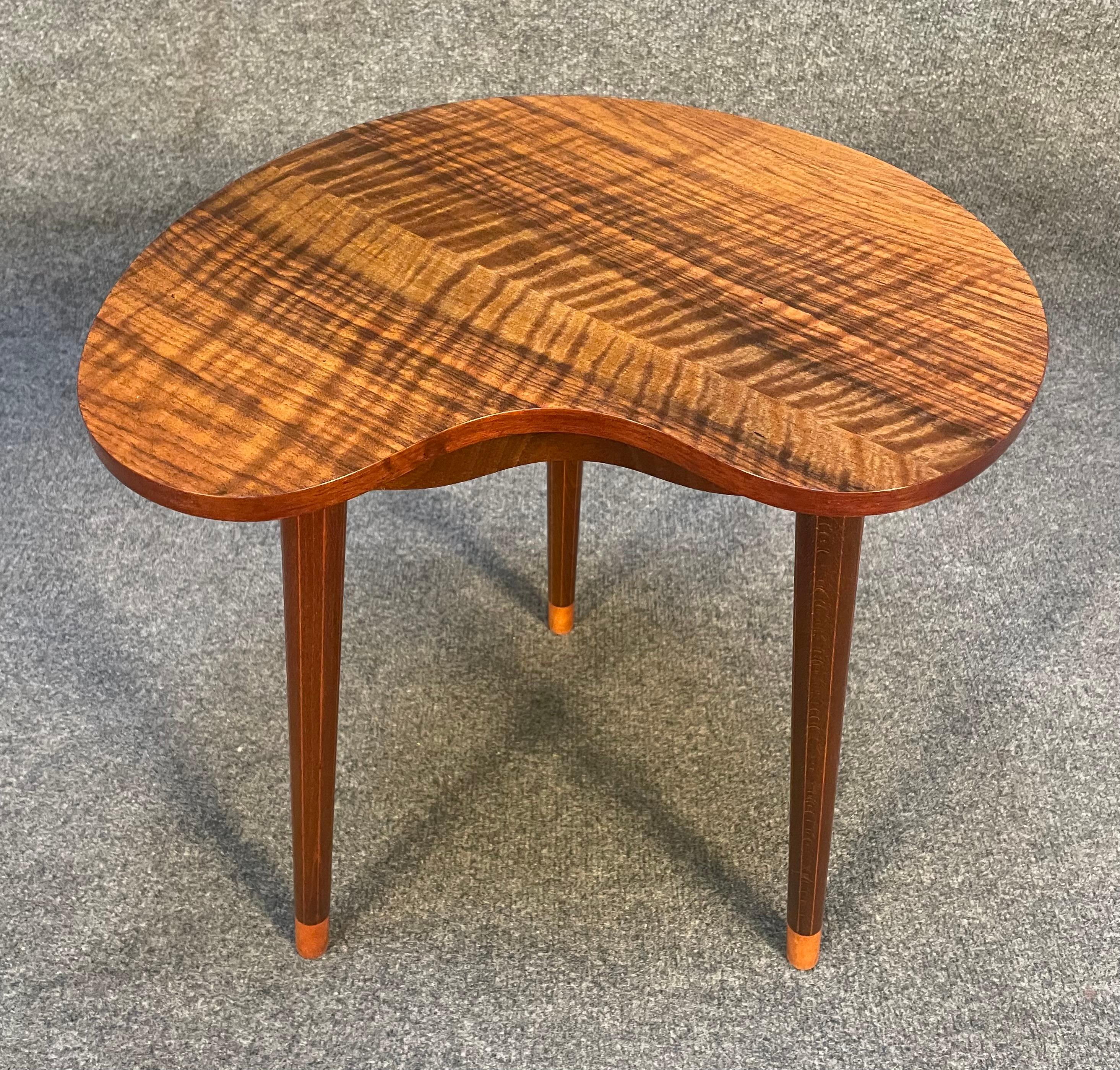 Vintage Danish Mid-Century Modern Walnut Boomerang Side Table by Gorm Mobler In Good Condition In San Marcos, CA