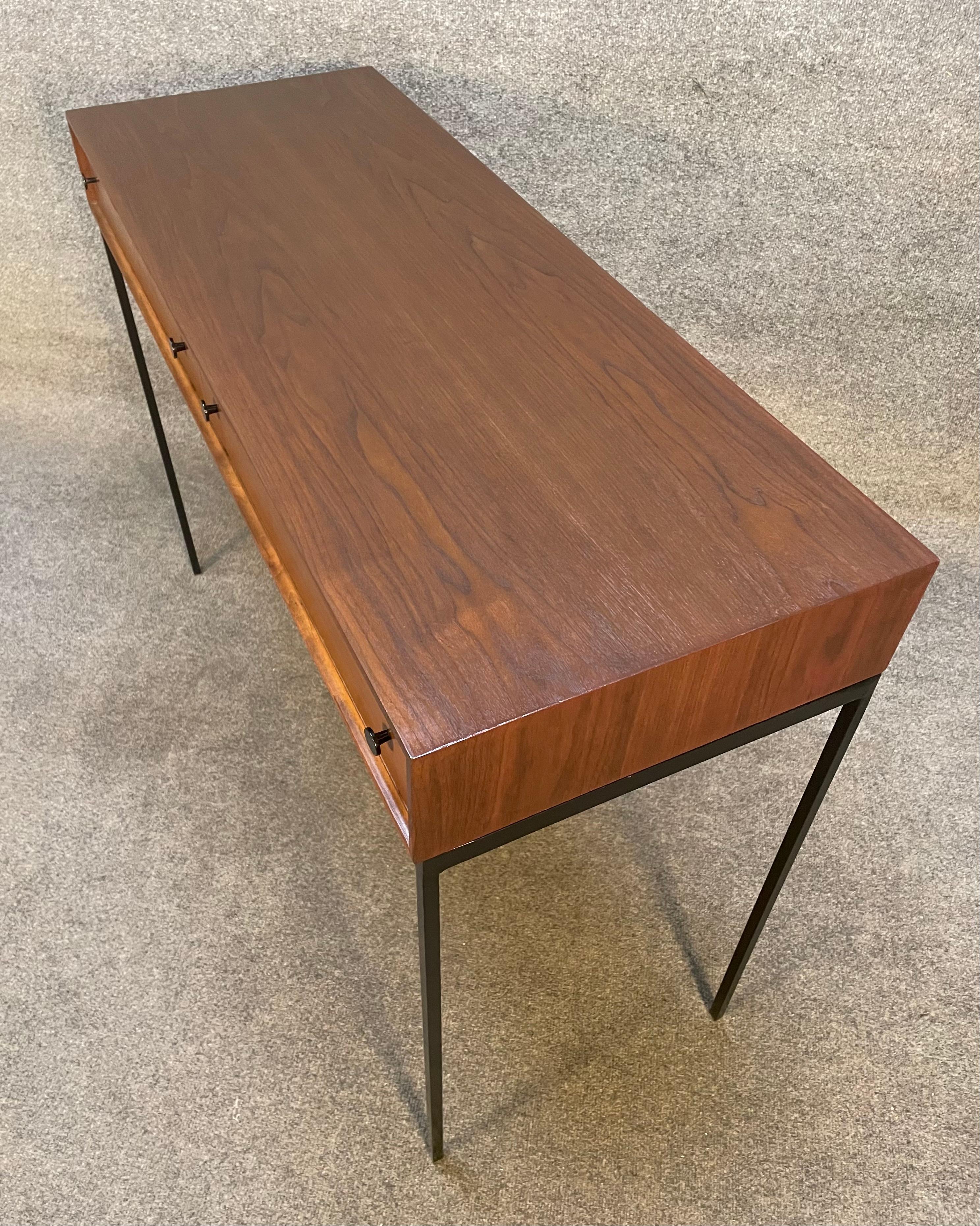 Vintage Danish Mid-Century Modern Walnut Entry Way Console by Poul Norreklit In Good Condition In San Marcos, CA