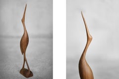 Vintage Danish Mid-Century Modern Wood Crane Figurine, 1960s